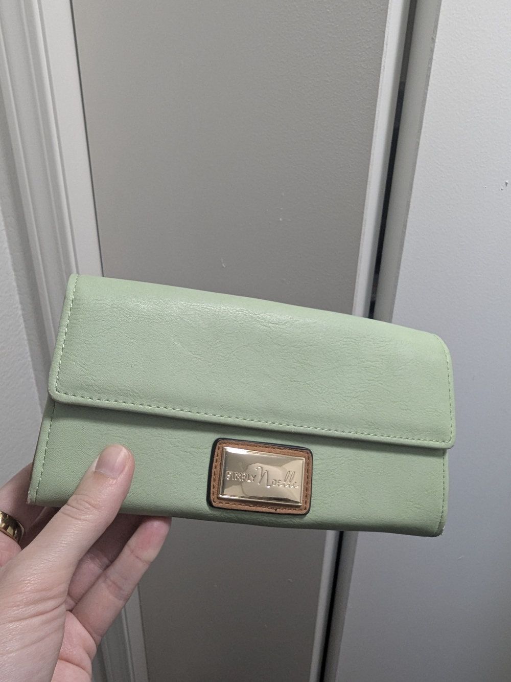 Mint Green Leather Wallet